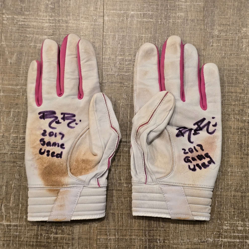 Bryson Brigman Signed 2017 Game Used Batting Gloves ONYX Authenticated (Pair)
